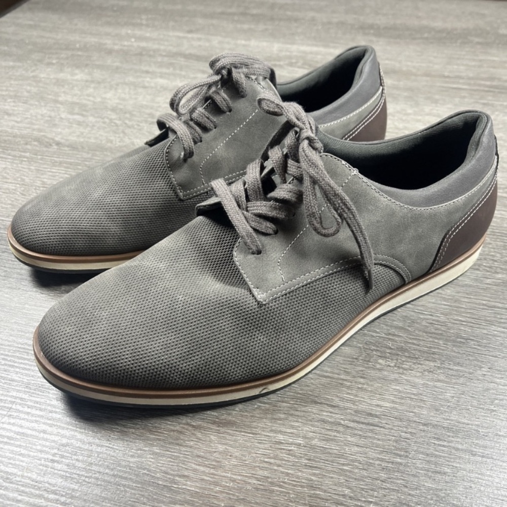 Aldo Shoes Gray Fabric‎ Faux  Suede  Oxford  Lace Up Dress Casual US 10.5
